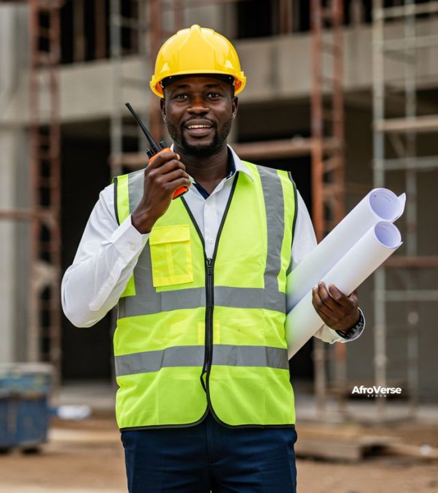 African Civil Engineer at Work Site